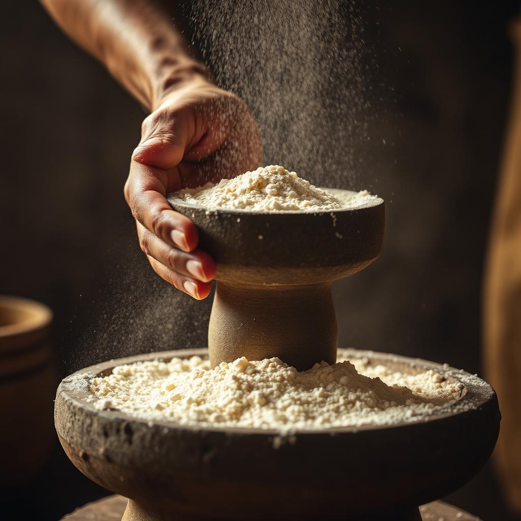 Traditional chakki grinding